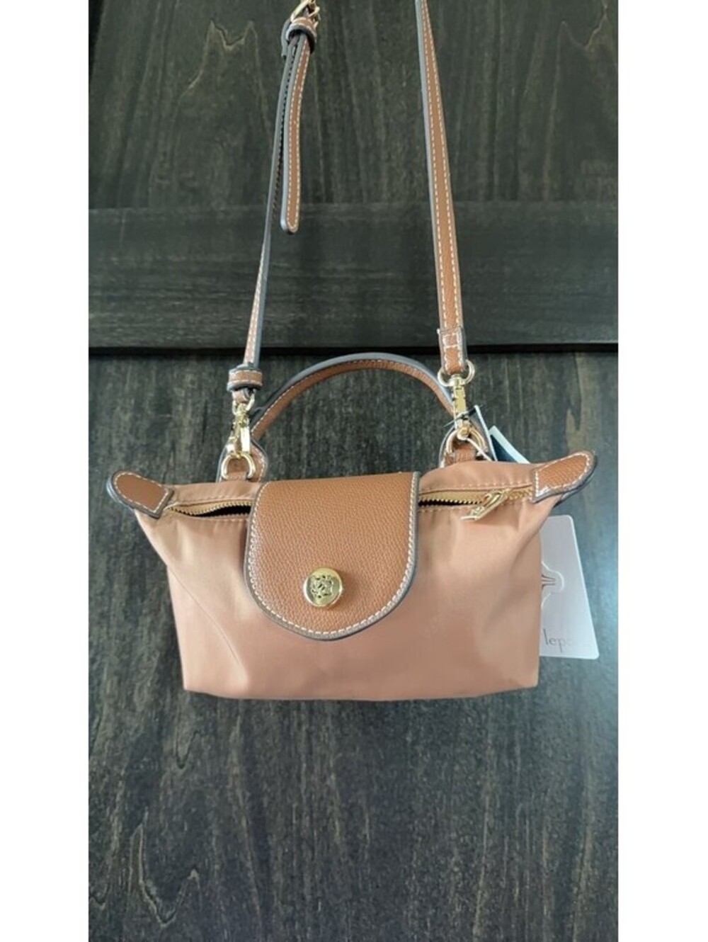 Nanette Lepore Tan Leather and Nylon Handbag